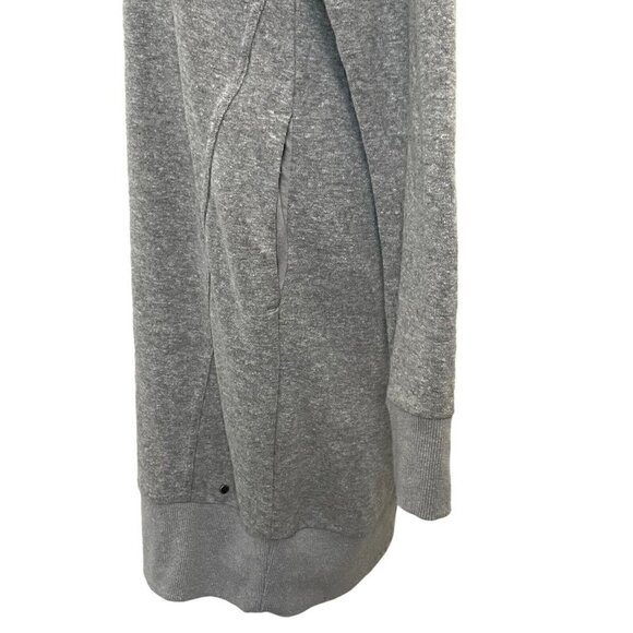 prAna Hemp Blend Sweatshirt Dress Laced Neck Long Sleeve Heather Gray size Small - Picture 4 of 7